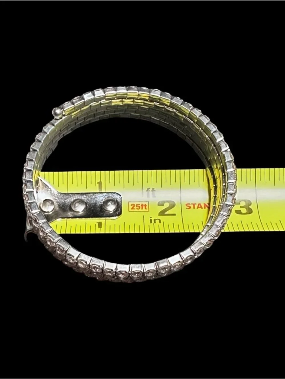 Wrap Bracelet Silver Tone Rhinestone Womens Costume Jewelry Lightweight NWOT